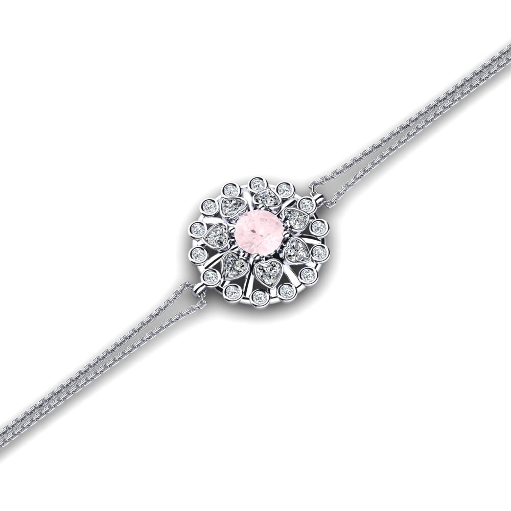 White Silver Rose Quartz Women's Bracelet Avion