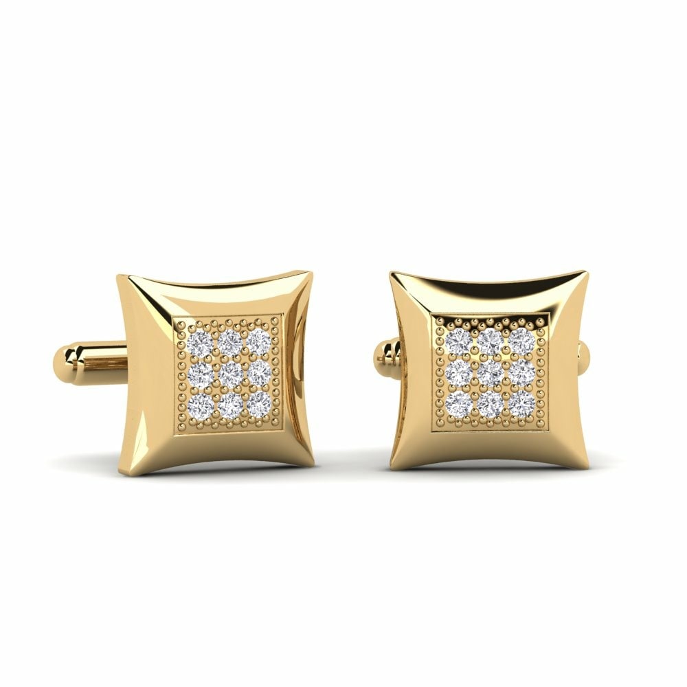 Fashion Cufflinks GLAMIRA Avto 585 Yellow Gold Diamond