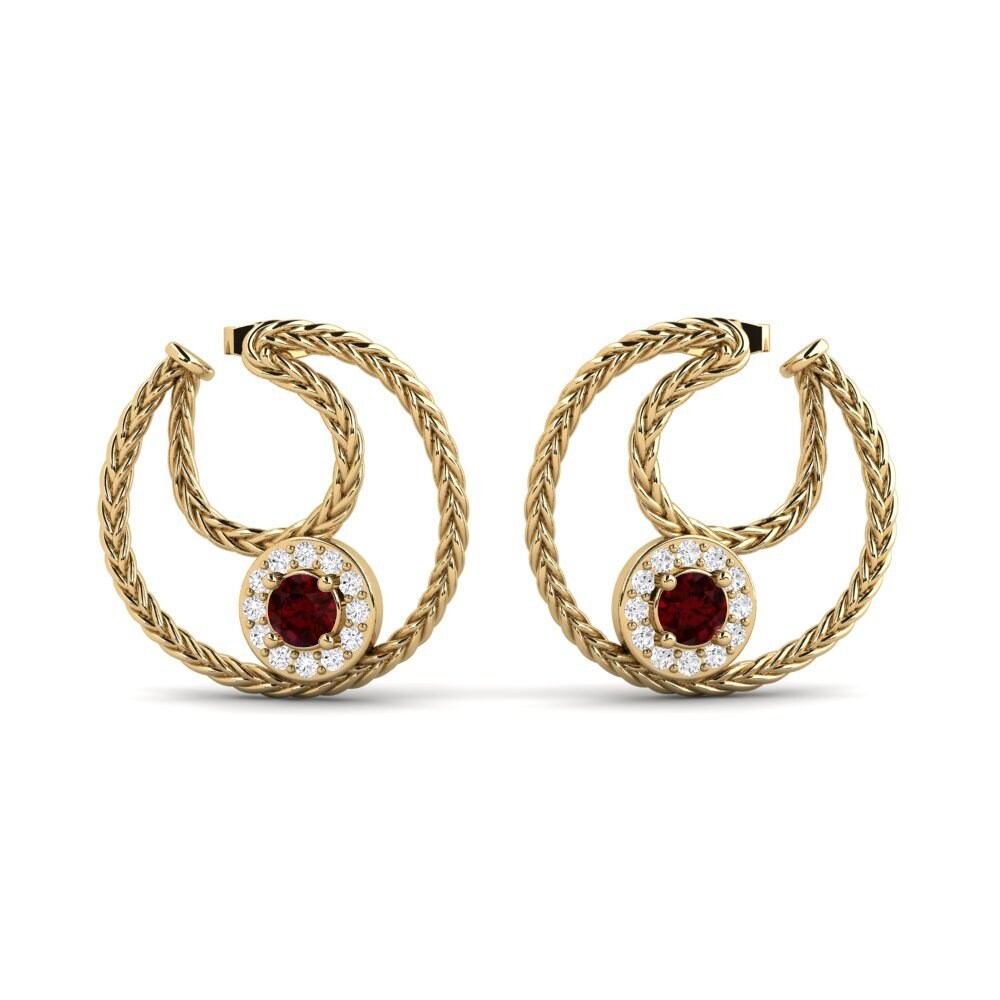 Ronde Grenat Boucle d'oreille femme Avunu