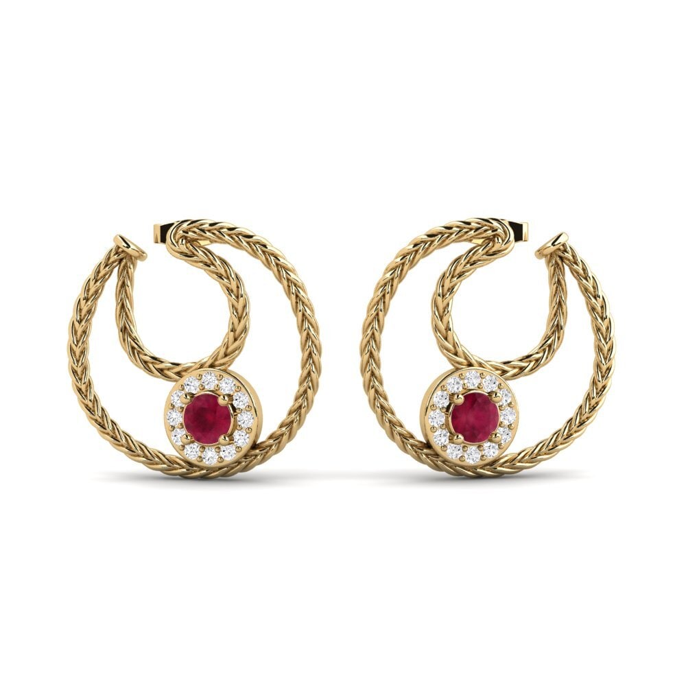 Ronde Rubis Boucle d'oreille femme Avunu