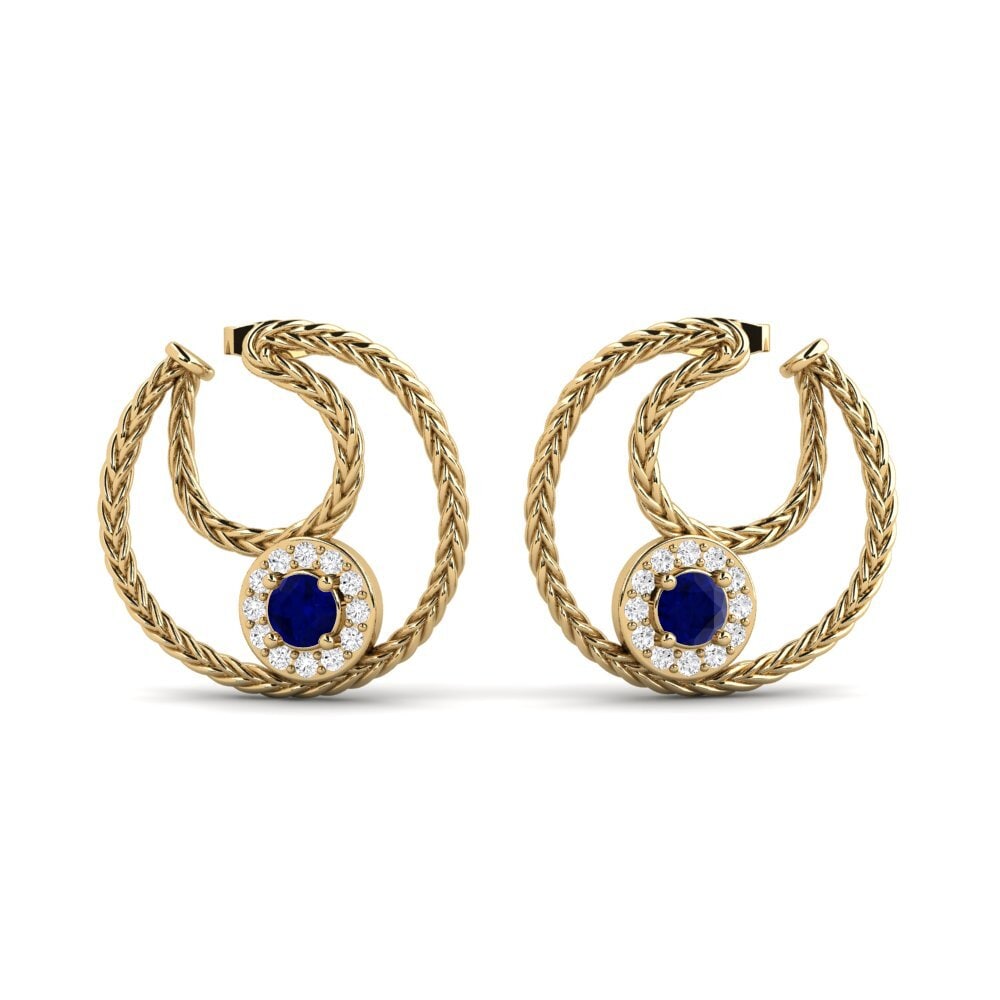 Ronde Saphir Boucle d'oreille femme Avunu