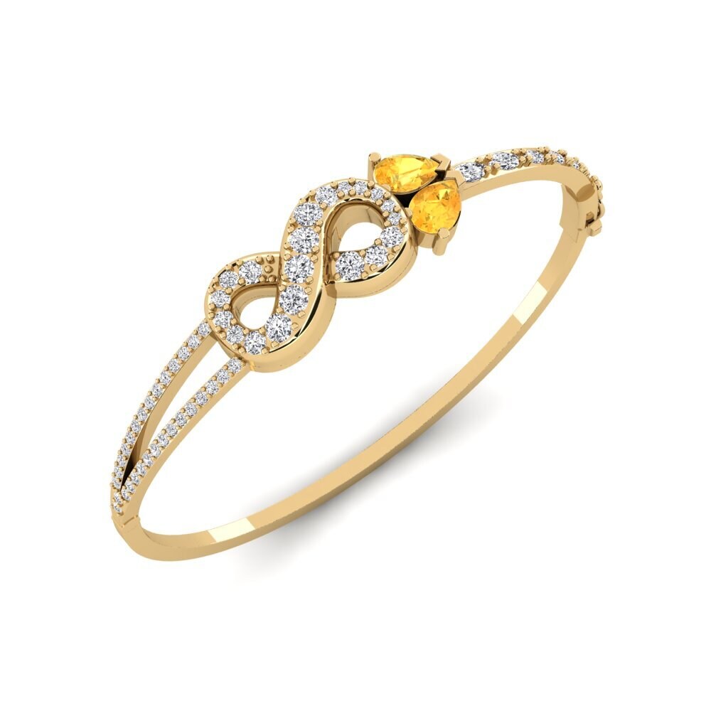9ct Yellow Gold Citrine Women's Bangle Awaride