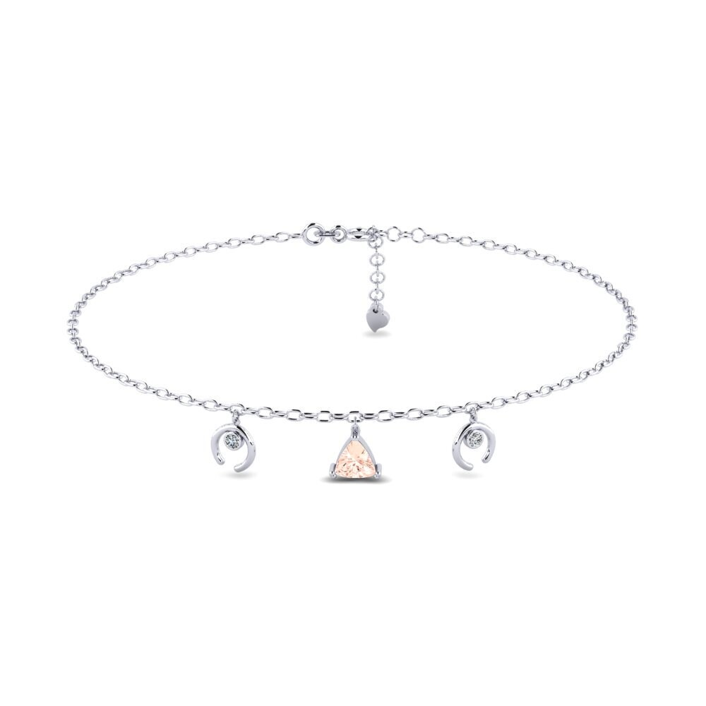 18ct White Gold Morganite Women's Anklet Awiti