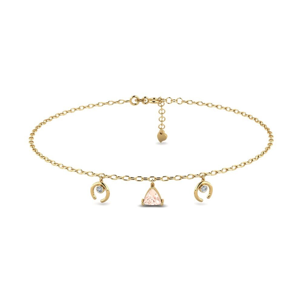 14ct Yellow Gold Morganite Women's Anklet Awiti