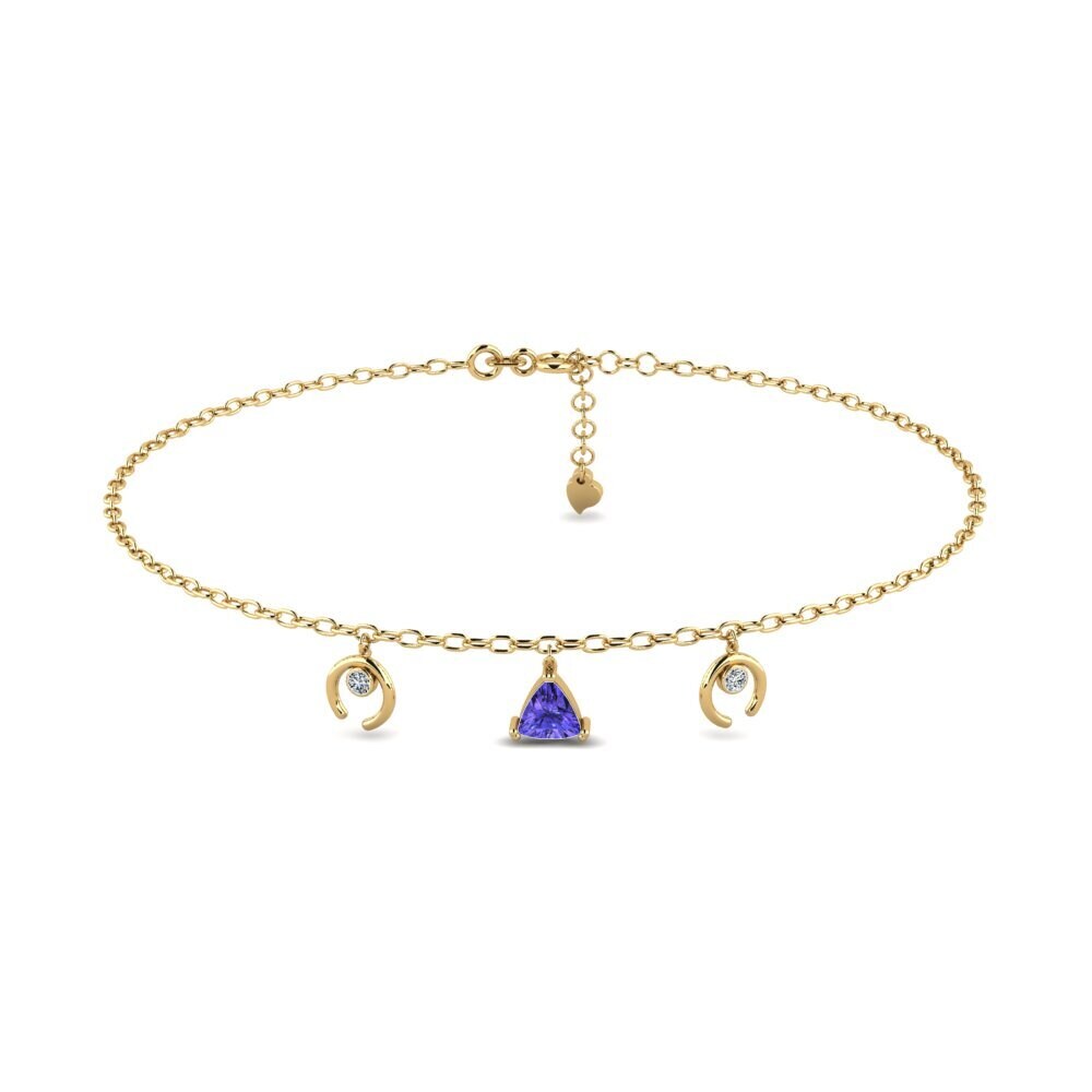 14ct Yellow Gold Tanzanite Women's Anklet Awiti