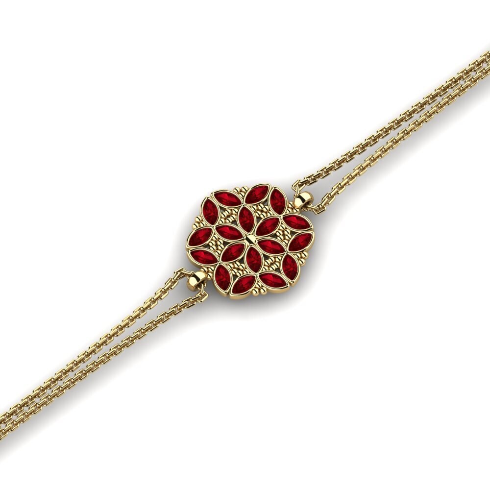 Marquesa Circonita Roja Pulsera de Mujer Axial