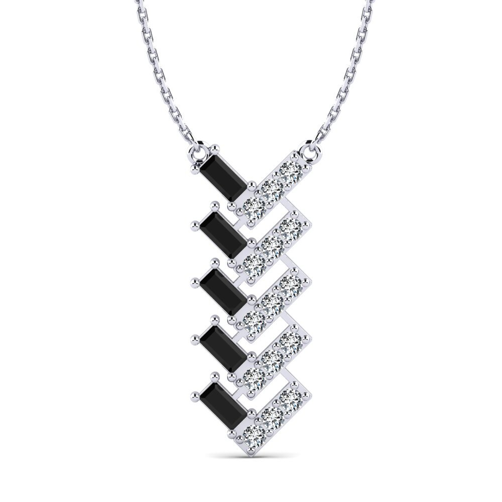 Baguette Black Sapphire Women's Necklace Ayana