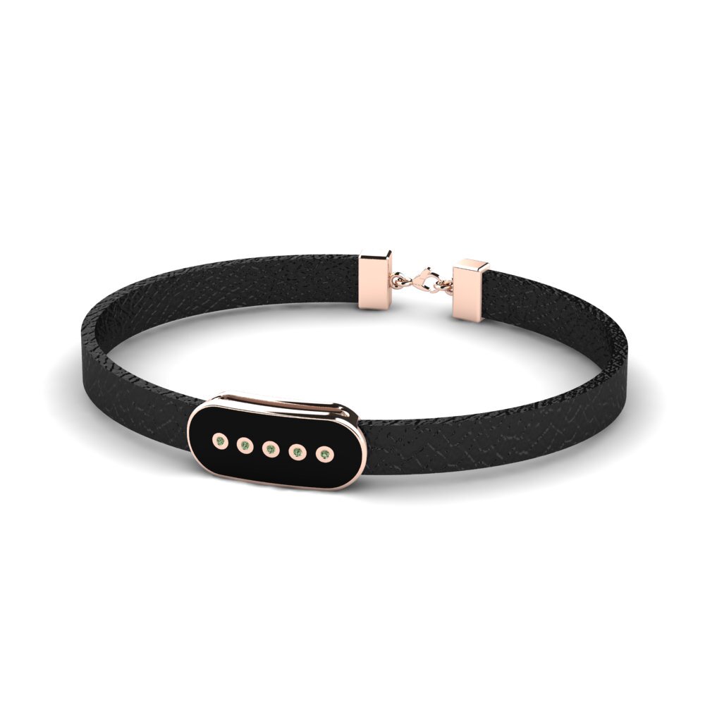 18ct Rose Gold Green Diamond Men's Bracelet Ayden