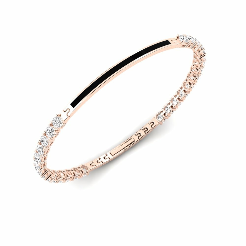 Bangles Men's Bracelets Aylor 585 Rose Gold White Sapphire