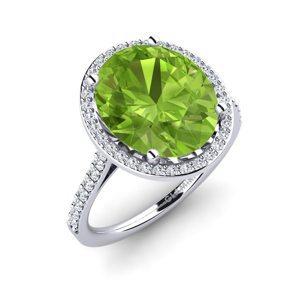 Buy 4.5 Carat Oval cut 14k White Gold Peridot GLAMIRA Ring Azaria ...