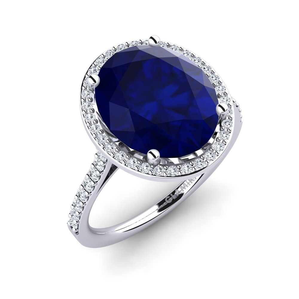 Oro Bianco 585 Zaffiro Anello Azaria