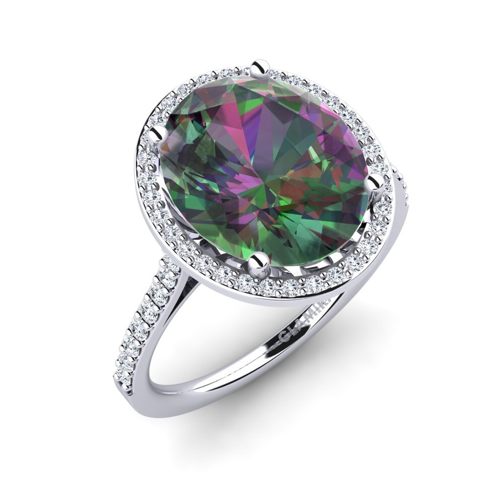 18ct White Gold Mystic Topaz Ring Azaria