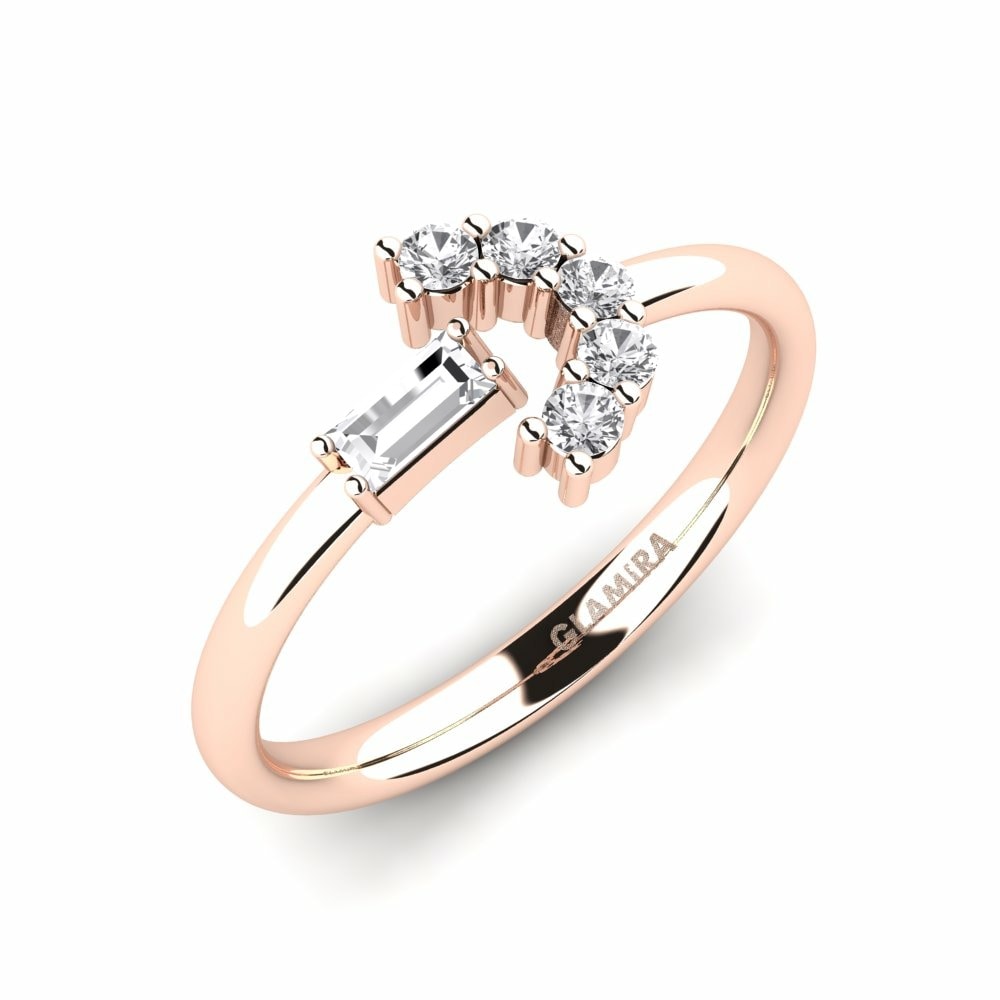 Open Rings Azille 585 Rose Gold White Sapphire