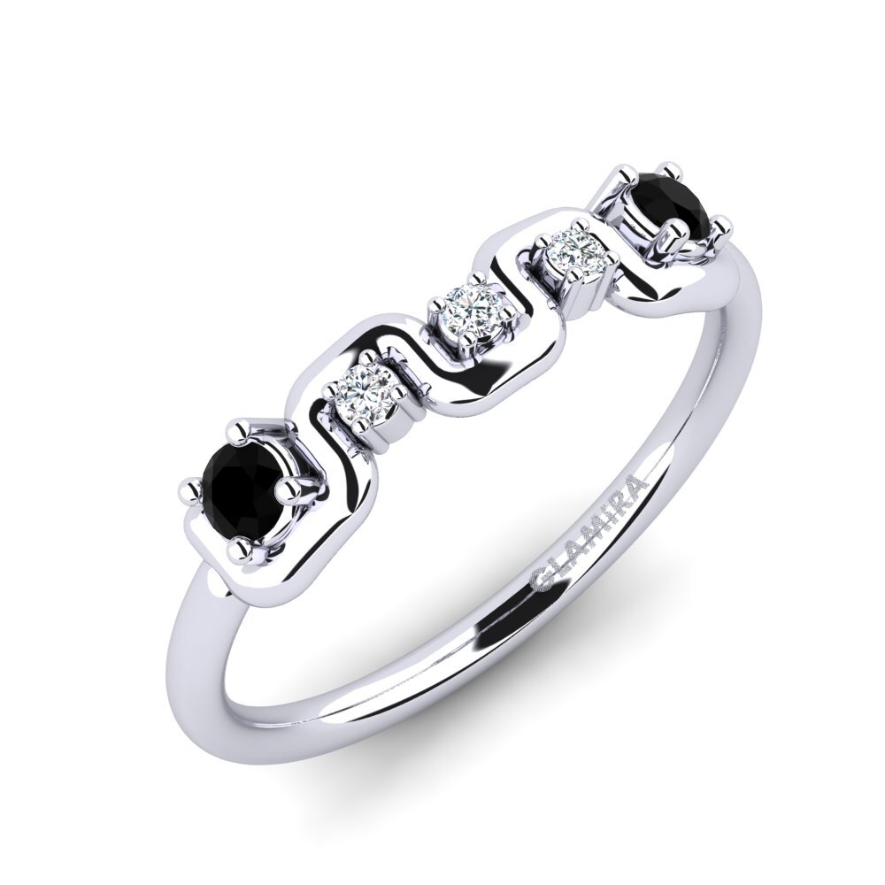 9k White Gold Black Onyx Ring Azmerat
