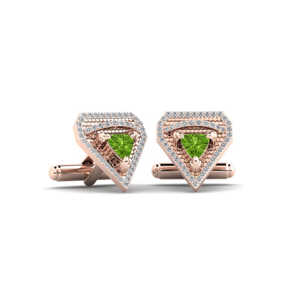 14ct Rose Gold Peridot Cufflink Azumarill