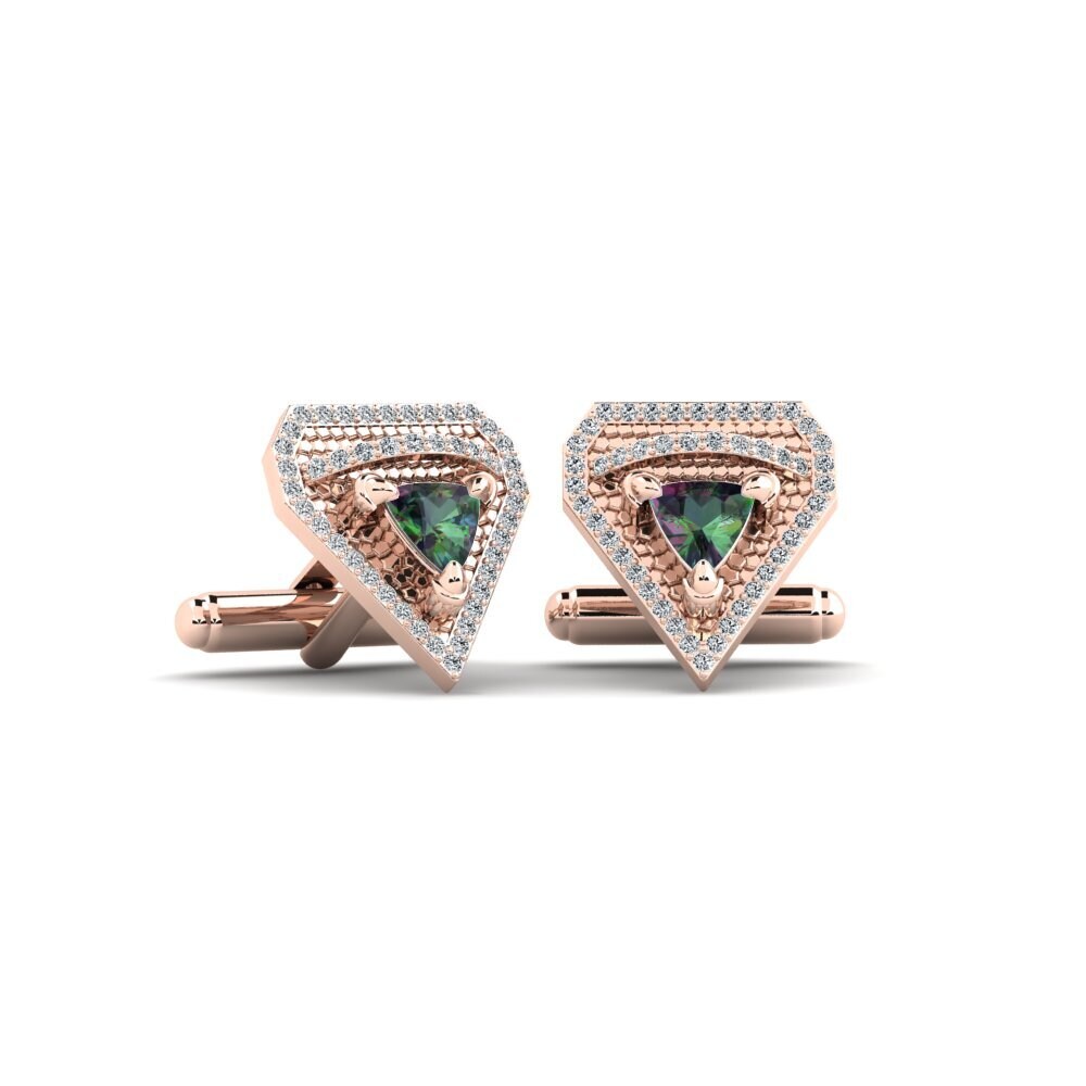 14ct Rose Gold Mystic Topaz Cufflink Azumarill
