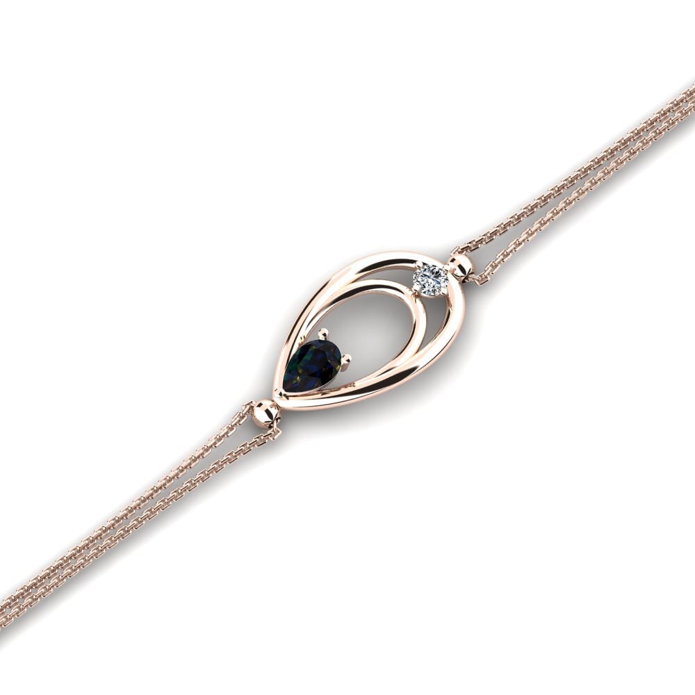 9ct Rose Gold Black Opal Women's Bracelet Azusa