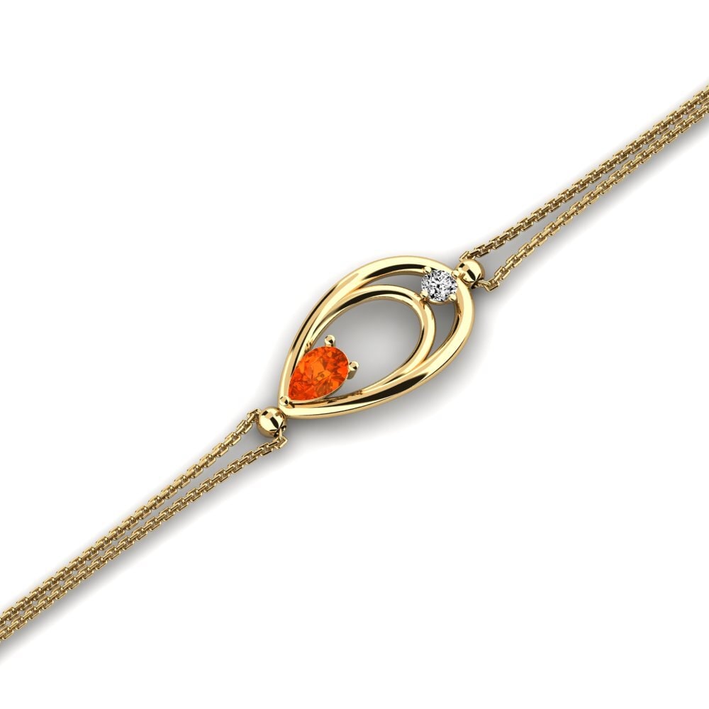 14k Oro Amarillo Ópalo Fuego Pulsera de Mujer Azusa
