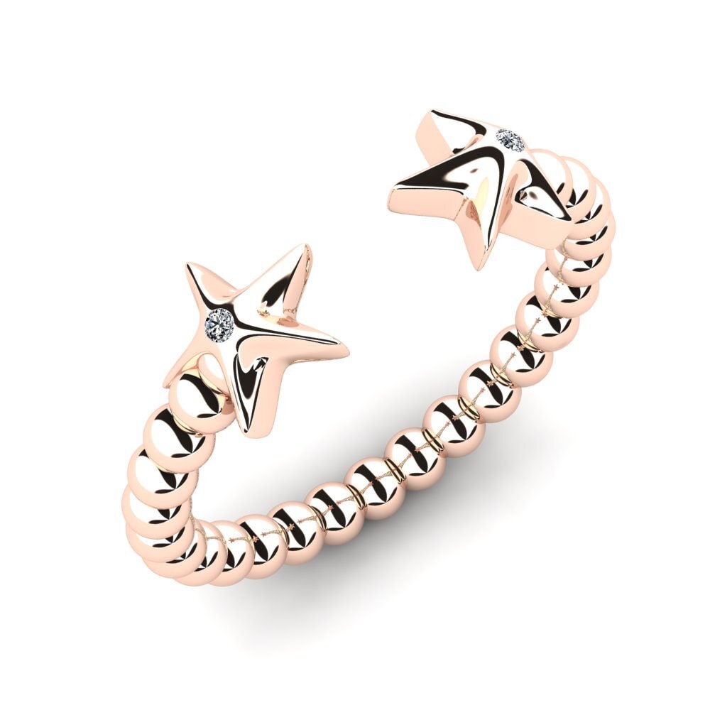 14ct Rose Gold Zirconia Knuckle Ring Babita
