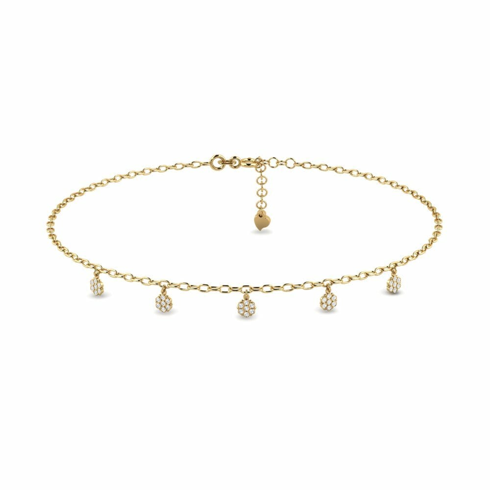 Or Jaune 18k Chaîne cheville femme Babouchesing