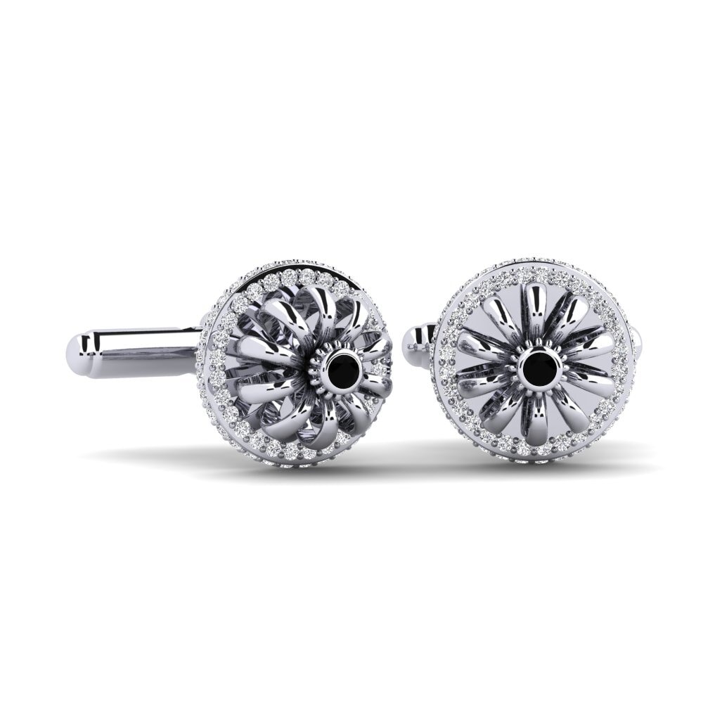925 Sølv Sort Diamant Manchetknap Babylas