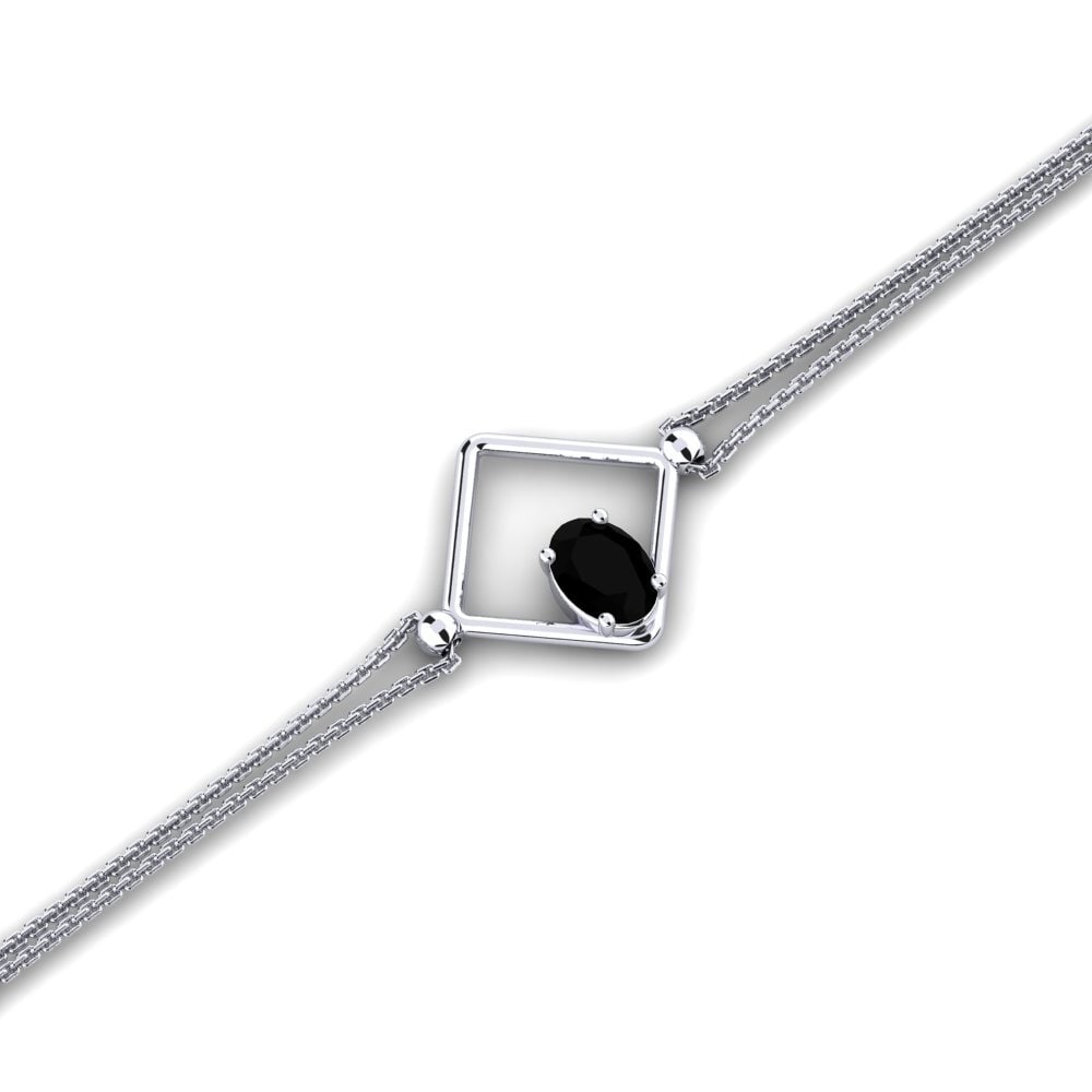 Oval Black Diamond Women's Bracelet Backlit