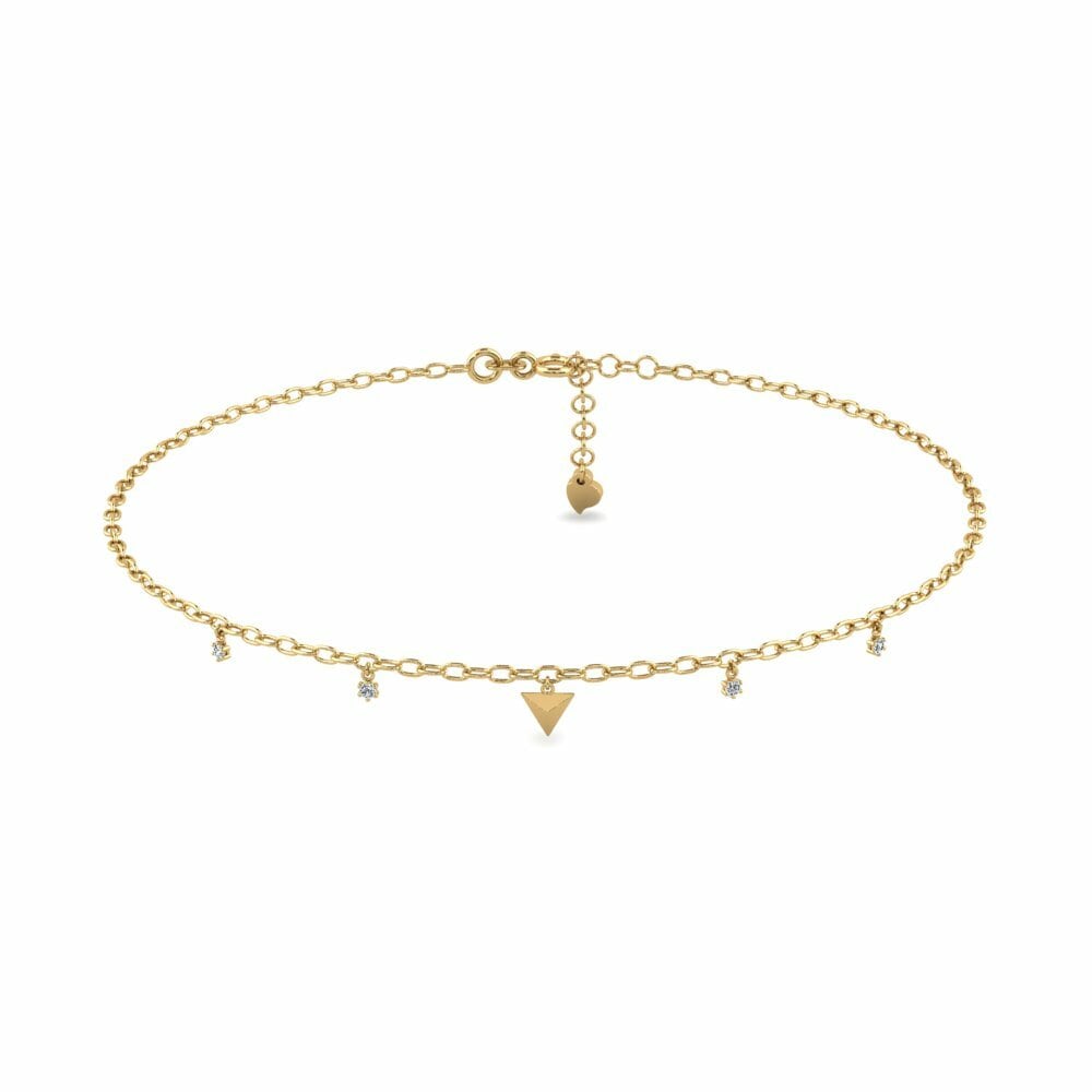 Or Jaune 18k Chaîne cheville femme Bagagende