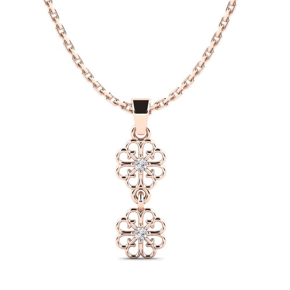 18k Oro Rosa Diamante Colgante de Mujer Bagdeo