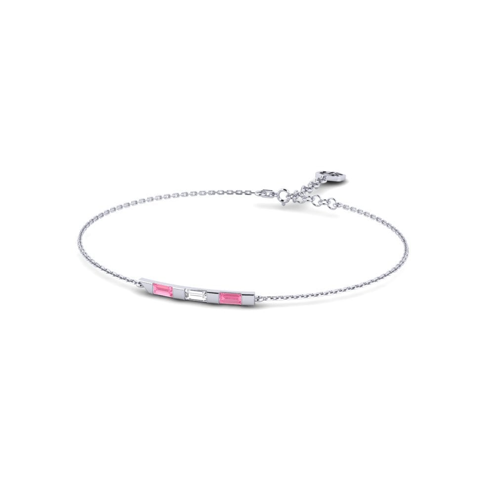 Baguette Pink Sapphire Women's Bracelet Bagietka