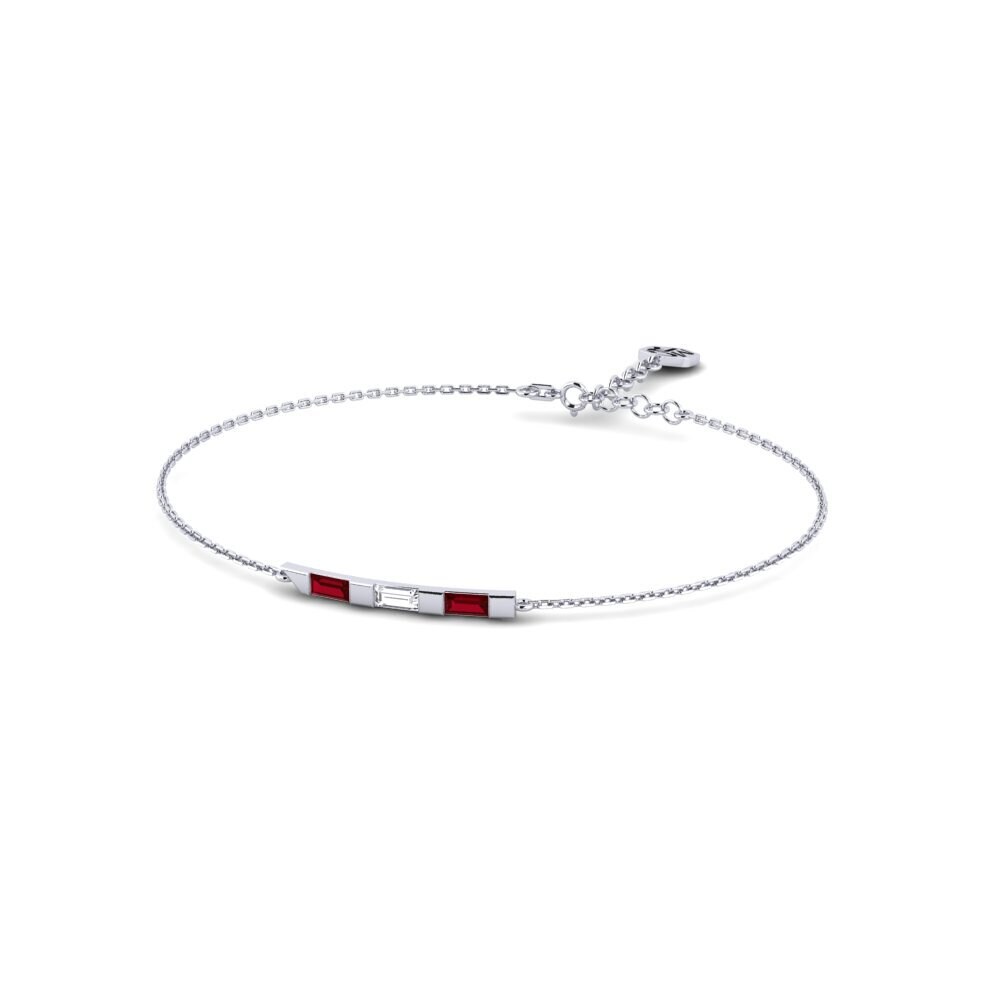 Baguette Red Zirconia Women's Bracelet Bagietka