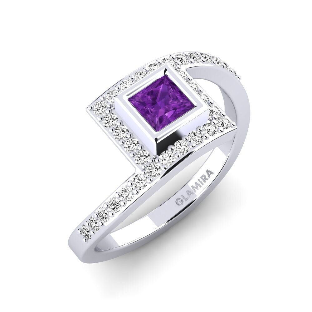Amethyst Engagement Ring Bagur