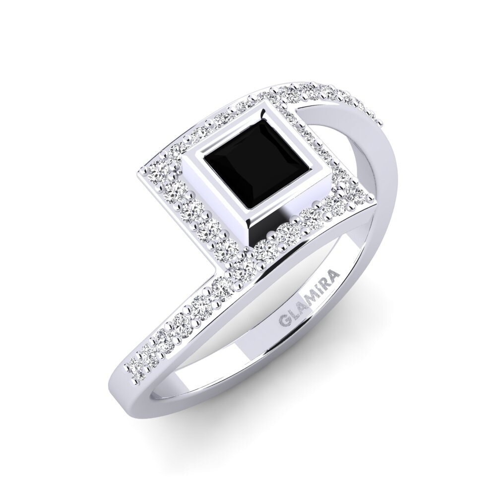 Black Diamond Engagement Ring Bagur