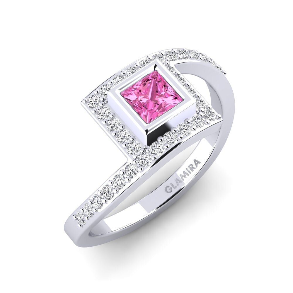 Pink Topaz Engagement Ring Bagur