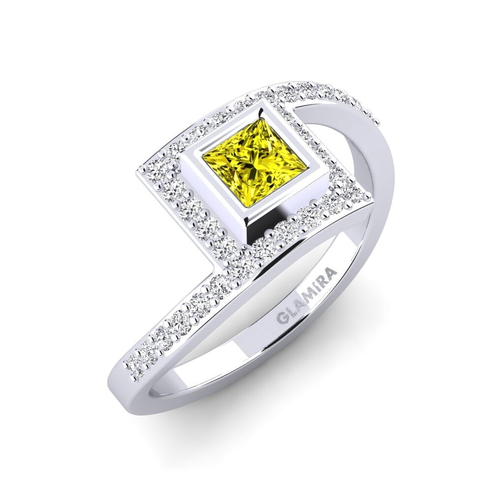 Yellow Diamond Engagement Ring Bagur
