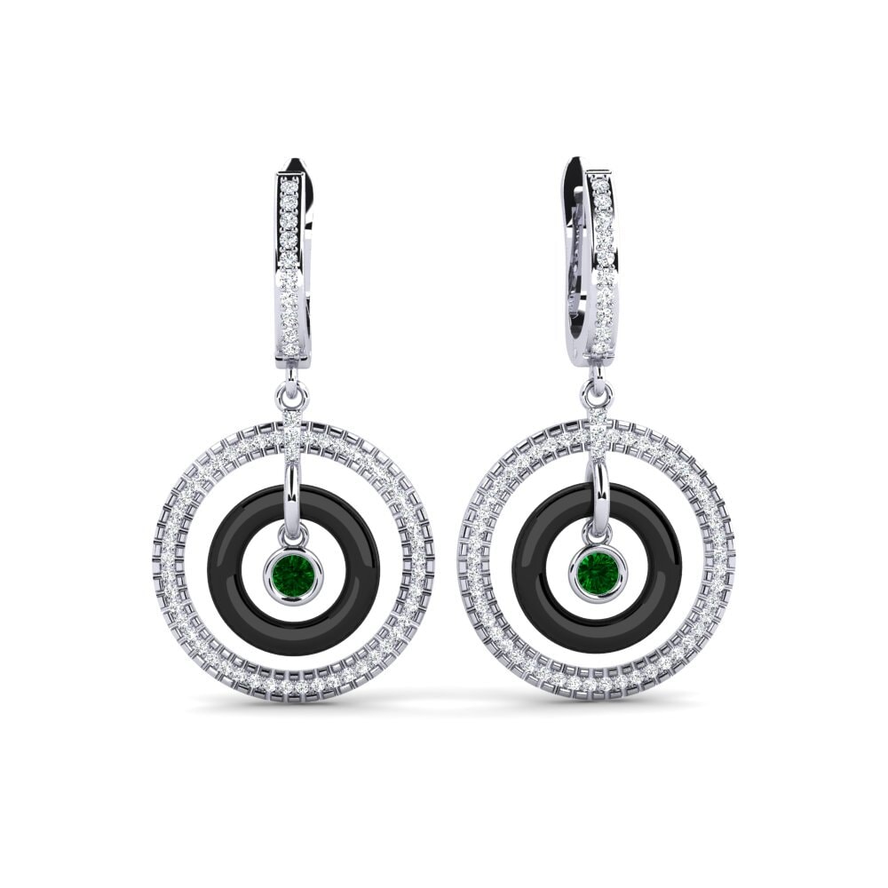 950 Platinum Green Zirconia Women's Earring Bailon