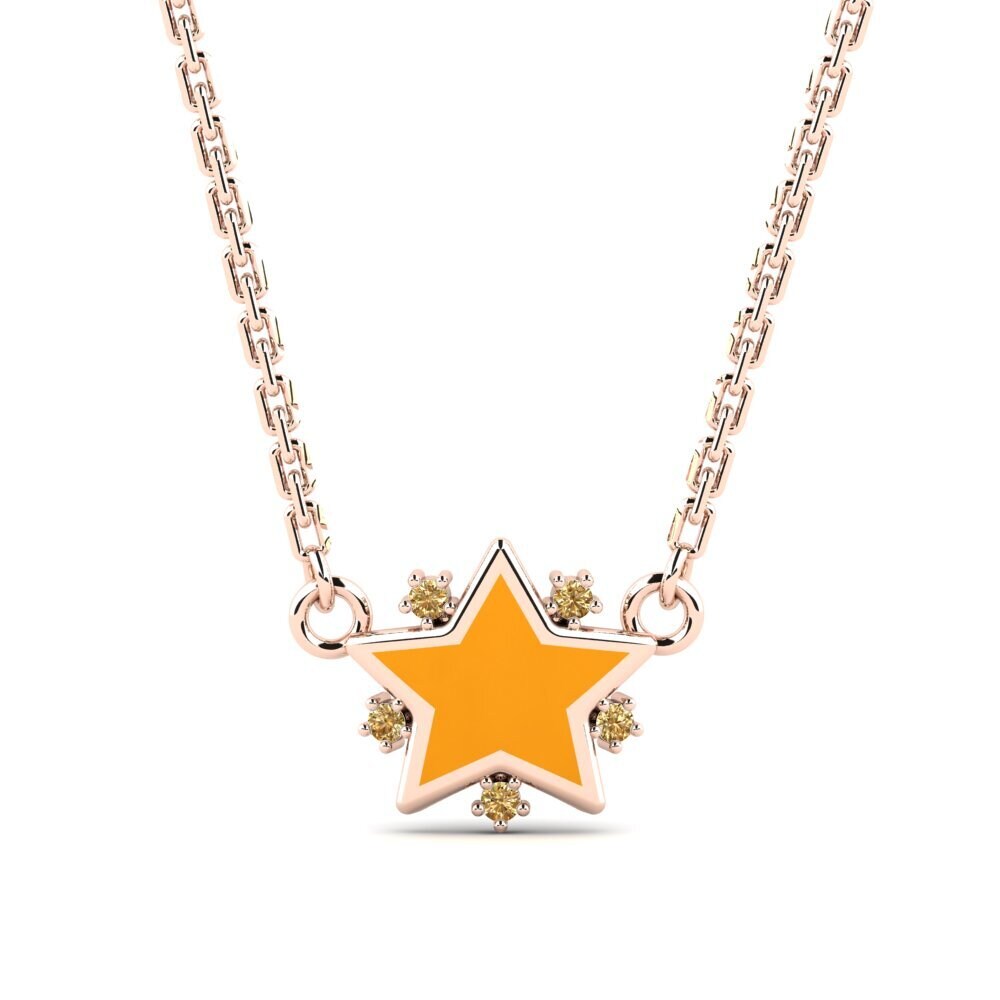 14ct Rose Gold Brown Diamond Kid's Necklace Baku