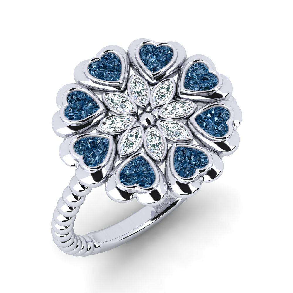 950 Platinum Blue Diamond Ring Balayer