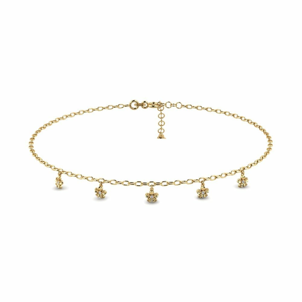 Or Jaune 18k Chaîne cheville femme Balbutie