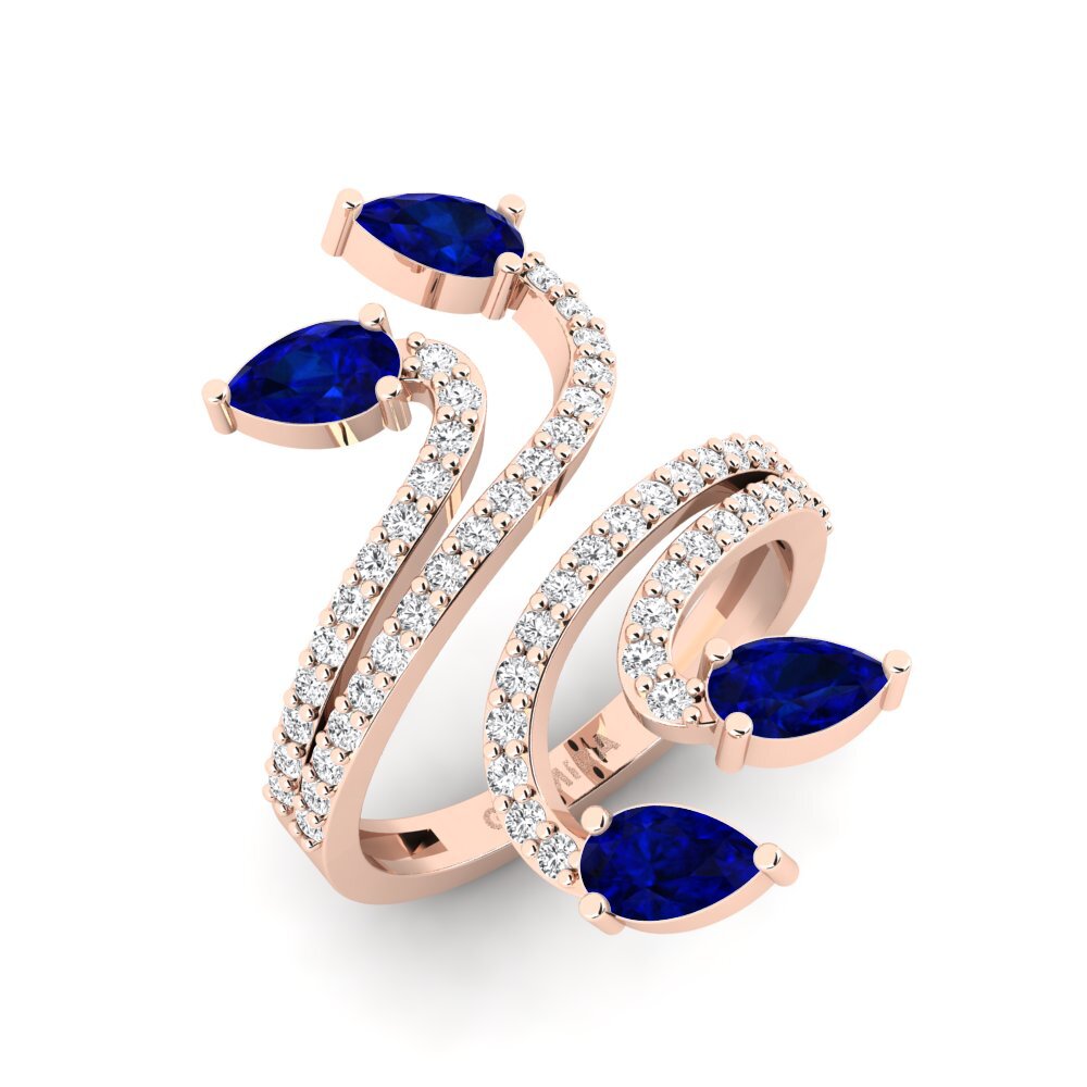 14k Oro Rosa Zafiro SYLVIE Anillo Balio