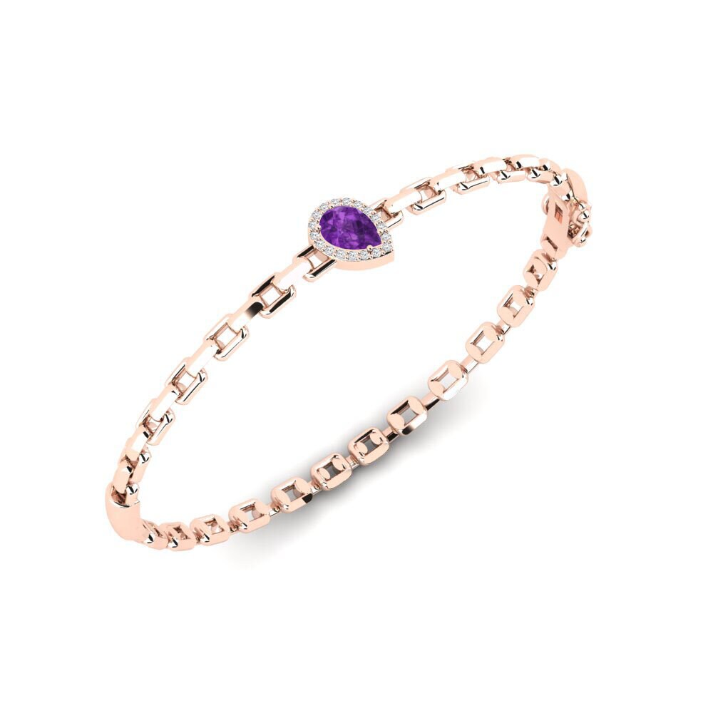14k Rose Gold Amethyst SYLVIE Bangle Baliotsua