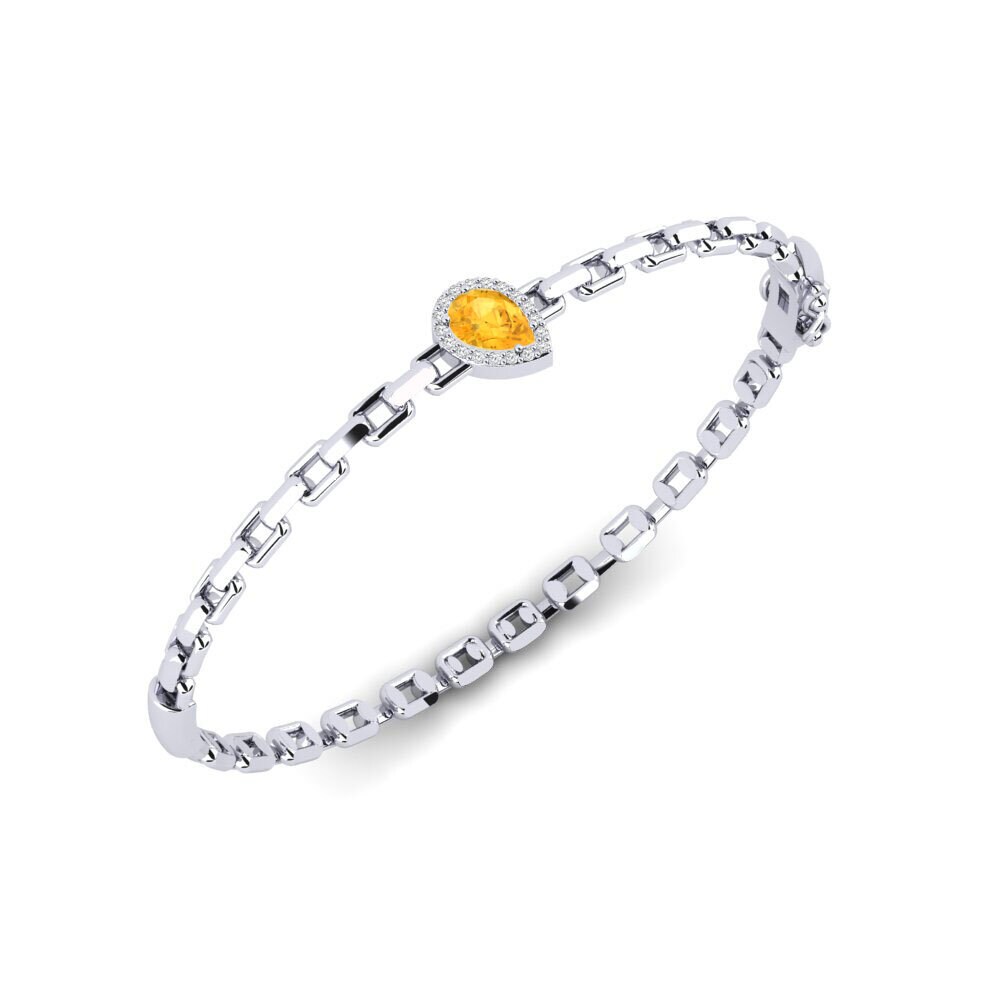 18k White Gold Citrine SYLVIE Bangle Baliotsua