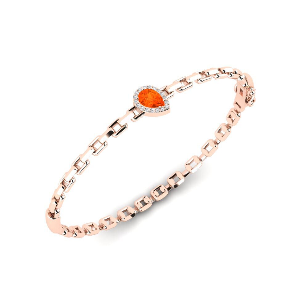 14k Rose Gold Fire-Opal SYLVIE Bangle Baliotsua