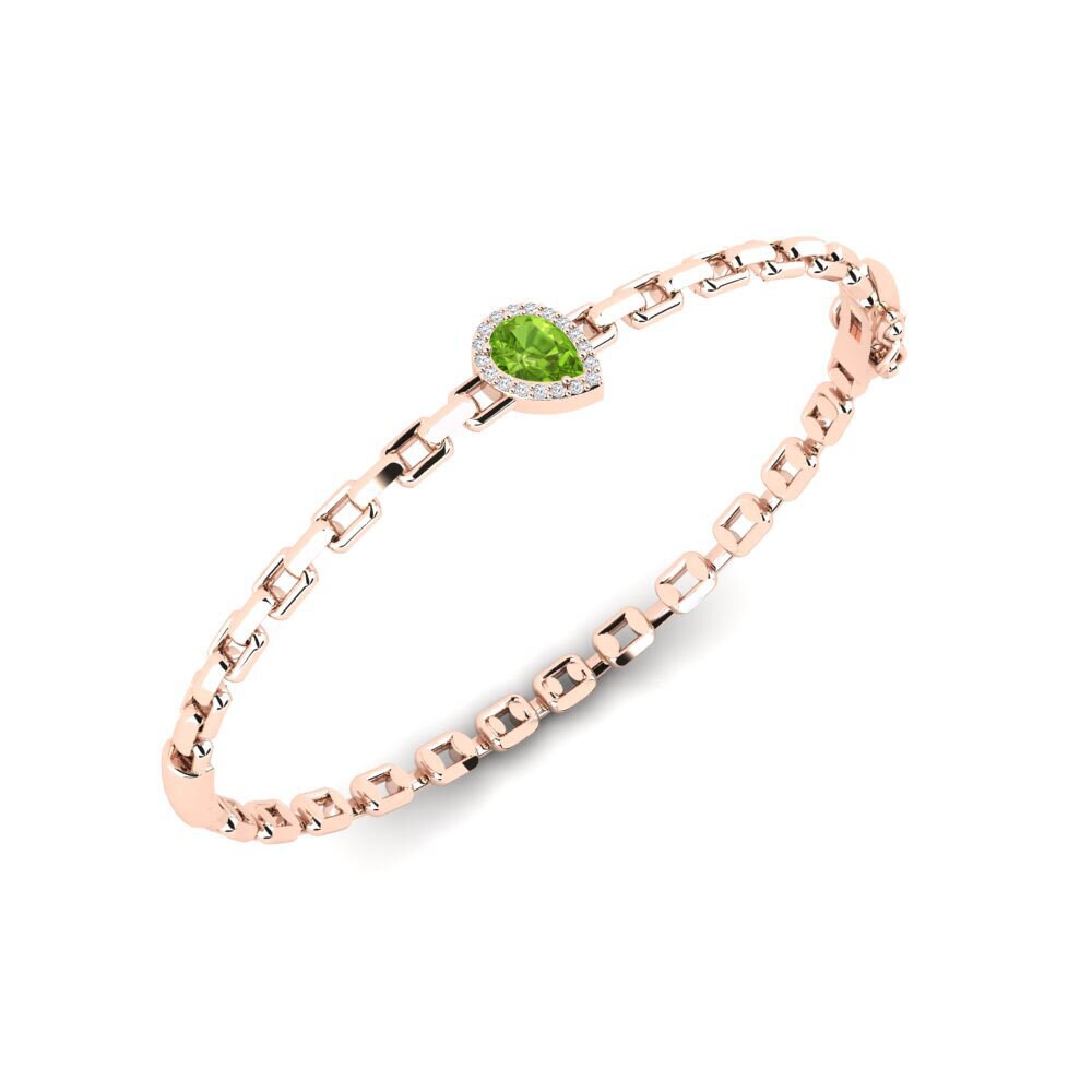 14k Rose Gold Peridot SYLVIE Bangle Baliotsua