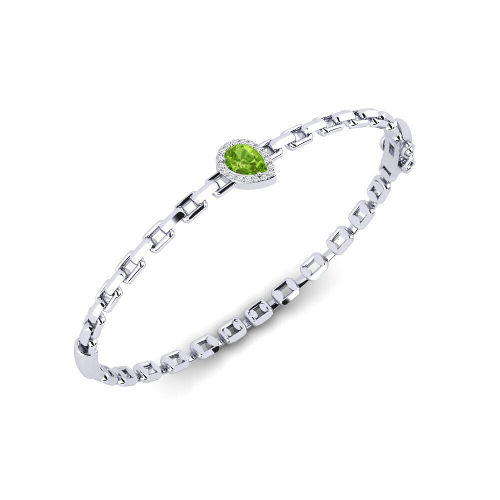 9ct White Gold Peridot SYLVIE Bangle Baliotsua