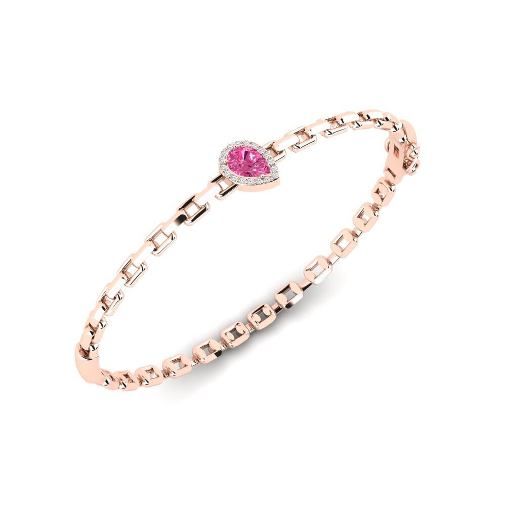 14k Rose Gold Pink Tourmaline SYLVIE Bangle Baliotsua