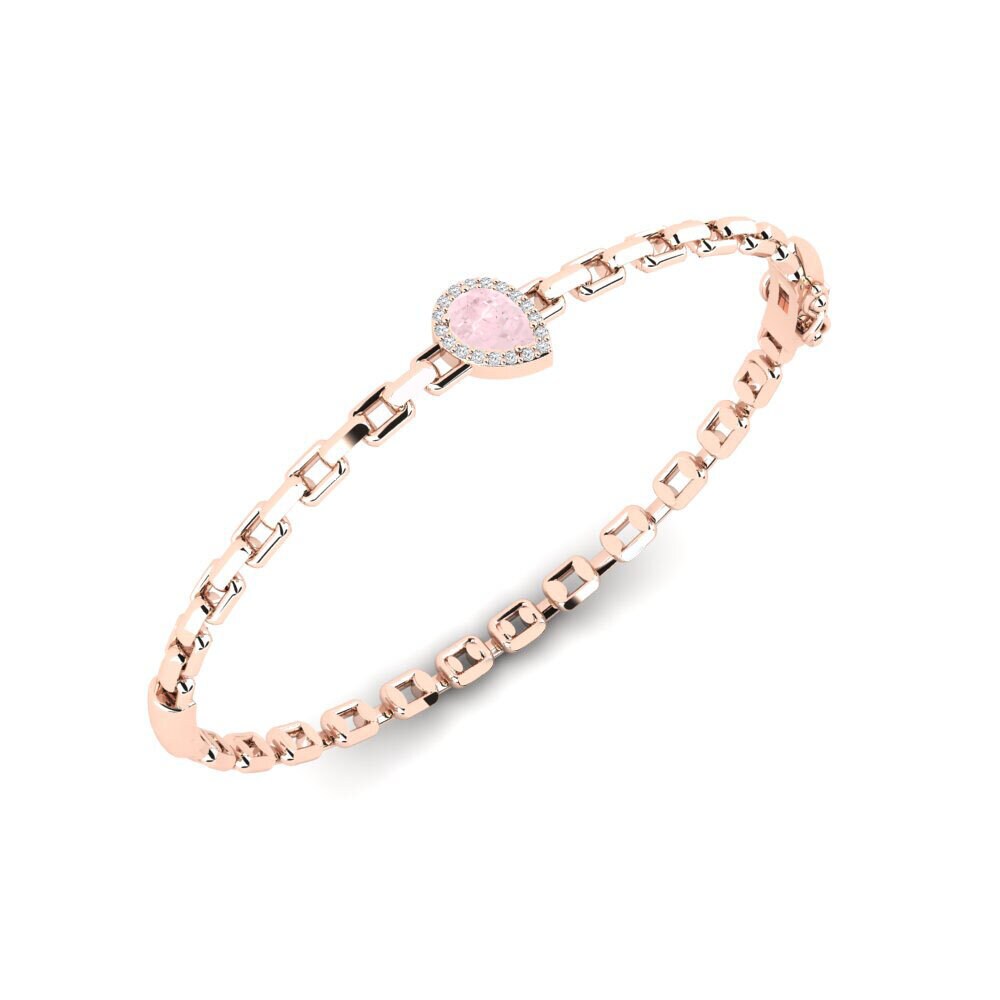 14k Rose Gold Rose Quartz SYLVIE Bangle Baliotsua