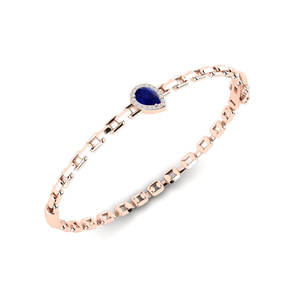14k Oro Rosa Zafiro SYLVIE Brazalete Baliotsua