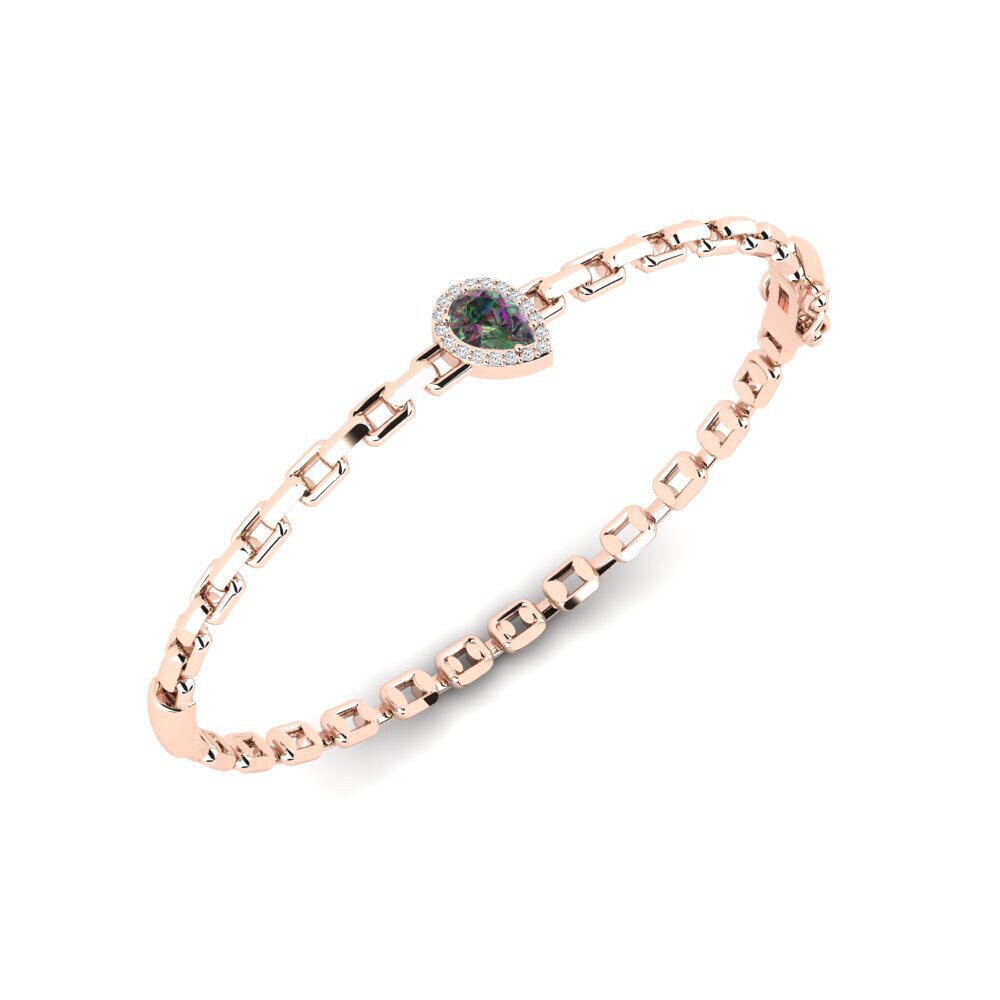 14k Rose Gold Mystic Topaz SYLVIE Bangle Baliotsua