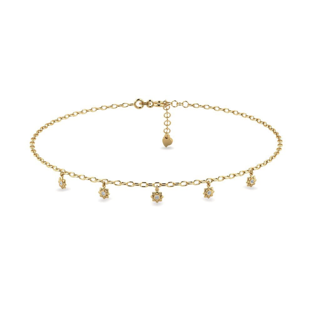 Or Jaune 18k Chaîne cheville femme Baliste