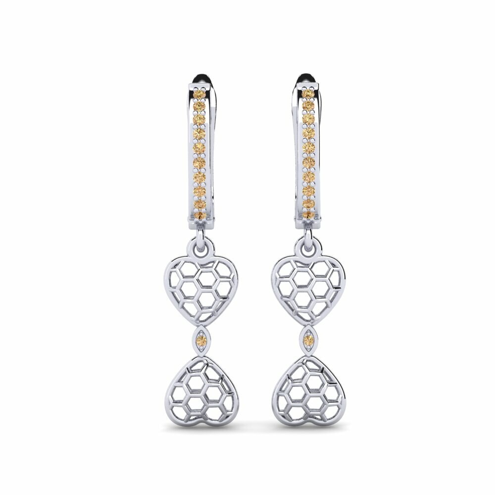 Boucle d'oreille femme Balkan Diamant Brun